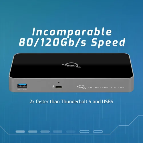 Vista 3 de OWC Solución de conectividad de 5 puertos Thunderbolt 5 Hub