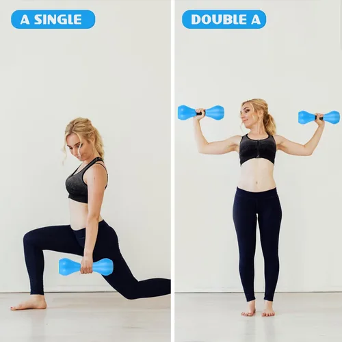 Vista 9 de Alipis 2 mancuernas acolchadas ajustables para mujer, para entrenamiento en la piscina, fitness y entrenamiento en casa, mancuernas de agua ligeras