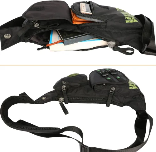 Vista 27 de Mochila de nylon para el pecho, mochila de viaje en bicicleta y gimnasio