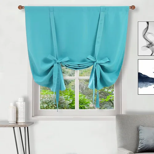 Vista 75 de DWCN Cortinas Opacas - Persiana Enrollable con Lazos para Ventana, Aislamiento Térmico, Oscurecimiento de Habitación, Cortinas con Bolsillo