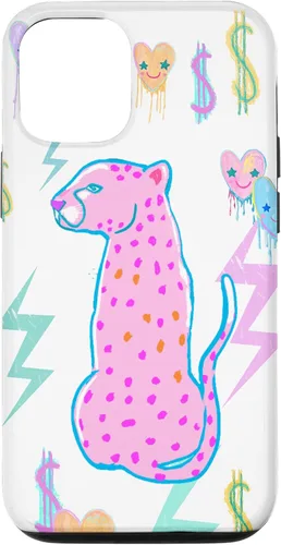 Vista 26 de iPhone 16 Preppy Art Cheetah, Pink Cheetah, Preppy Art Estética Funda