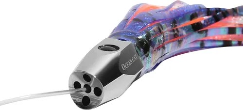 Vista 6 de OCEAN CAT Juego de señuelos de pesca de agua salada, anzuelo de pesca en alta mar y faldas de pulpo/calamar de 6 pulgadas/9 pulgadas para atrapar