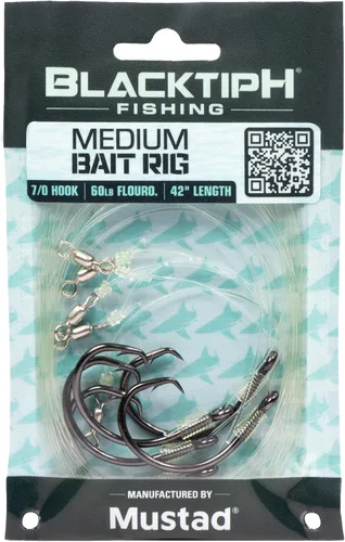 Vista 9 de Mustad BlacktipH Live Bait Large Pre-Tied Rig 150lb Mono Hook Saltwater