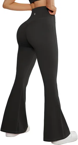 Vista 3 de SUUKSESS Leggings acampanados para mujer, pantalones de yoga de cintura alta con corte de bota y levantamiento de glúteos