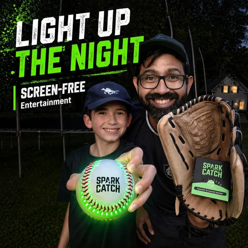 Vista 5 de SPARK CATCH Béisbol iluminado, béisbol que brilla en la oscuridad, accesorios de equipo deportivo, regalos para niños de 8, 9, 10, 11, 12, 13, 14