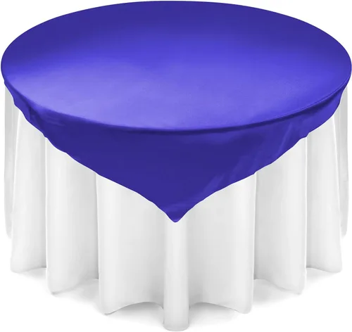Vista 6 de Lann's Linens – Cubierta de mantel, cuadrada, de satén, 72 pulgadas, cubierta de mesa, Satin, Negro, 72" x 72