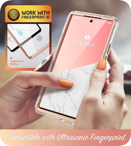 Vista 5 de i-Blason Cosmo - Funda para Google Pixel 6a con protector de pantalla integrado [compatible con desbloqueo de identificación de huellas dactilares]