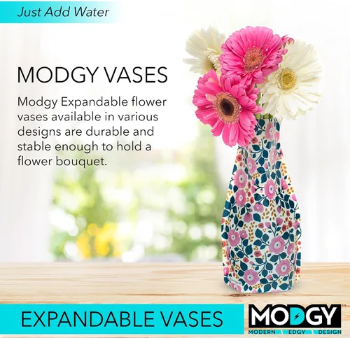Vista 2 de MODGY Florero plegable y expandible de plástico, centros de mesa modernos, decoración de mesa de comedor, sala de estar, baño, boda, oficina, Aviva
