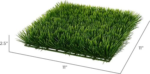 Vista 2 de Vickerman Hierba artificial verde mate con revestimiento UV de 11 pulgadas, paquete de 2, resistente a los rayos UV para interiores y exteriores