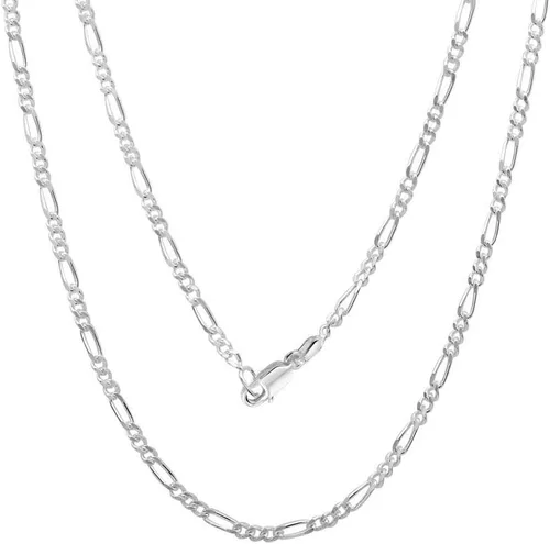 Vista 2 de Verona Jewelers Collar de plata de ley 0.079in sólido Figaro Link cadena 925 Figaro cadena, collar de Think
