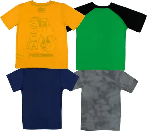 Vista 2 de Minecraft Creeper - Juego de 4 camisetas para niños, 4