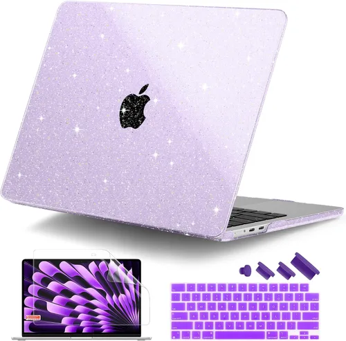 Vista 16 de DONGKE Funda para MacBook Air de 15 pulgadas M5 M4 M3 M2 (2026-2023) A3448 A3241 A3114 A2941, cubierta protectora rígida compatible con Touch ID