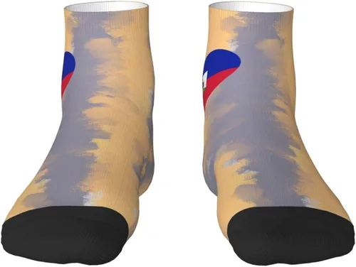 Vista 2 de Love Haiti Flag Hayti Heart Ankle Socks Winter Low Cut Sports Warm Comfort Breathable Casual Socks For Mens And Womens