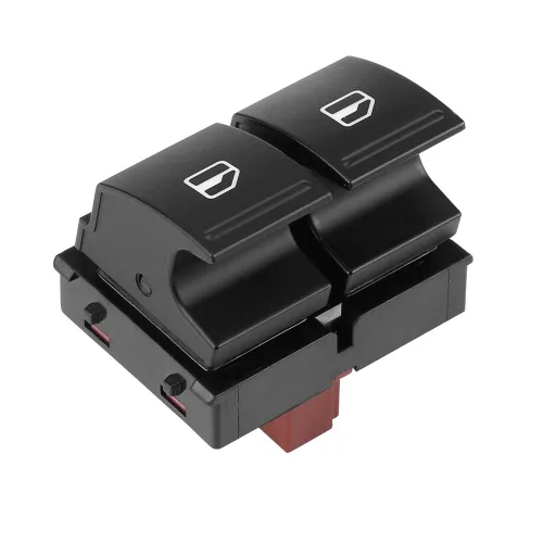 Vista 4 de Interruptor de ventana, interruptor de ventana eléctrica de 12 V CC negro, interruptor de doble botón de ventana, para Skoda Fabia 2 2006-2015