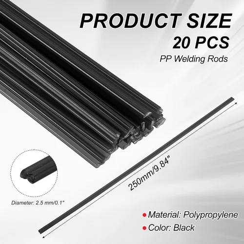 Vista 2 de Varillas de soldadura de plástico, barra de soldador de alta resistencia impermeable para reparar parachoques de plástico kayaks parachoques Negro