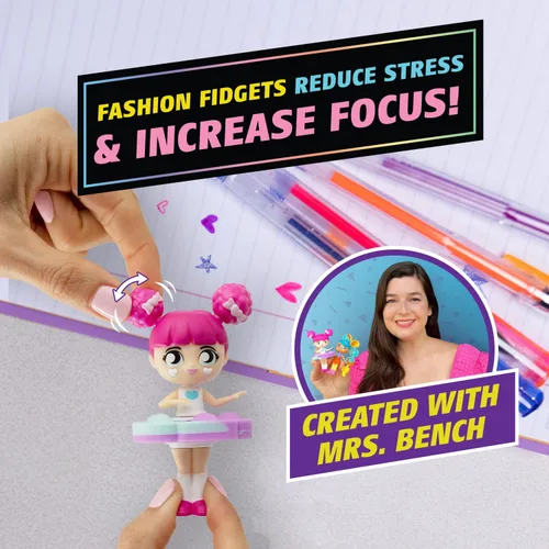 Vista 3 de Fashion Fidgets - Juguetes sensoriales para ansiedad – Paquete de 2 juguetes antiestrés para presionar – Alivio de la ansiedad y el estrés para niños