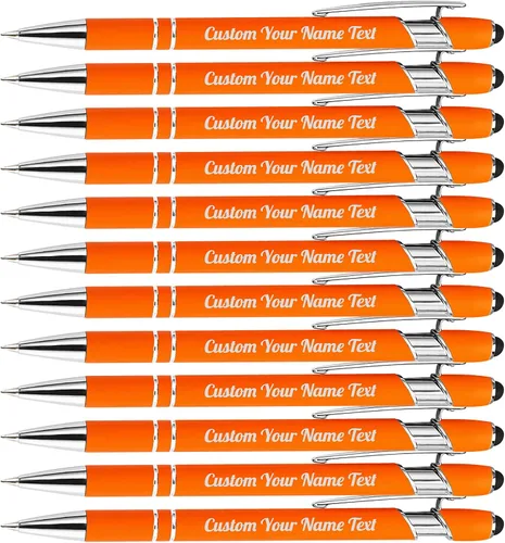 Vista 76 de 12 unidades de bolígrafos personalizados a granel con nombre grabado gratis, bolígrafos de bola personalizados con lápiz óptico, mensaje de texto