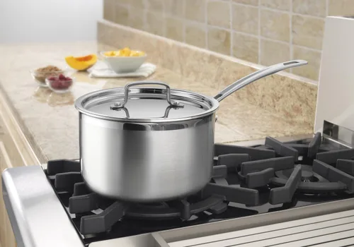 Vista 3 de Cuisinart Utensilios de cocina de acero inoxidable de 4 cuartos de galón, cacerola de 1.5 cuartos de galón y juego de cubierta
