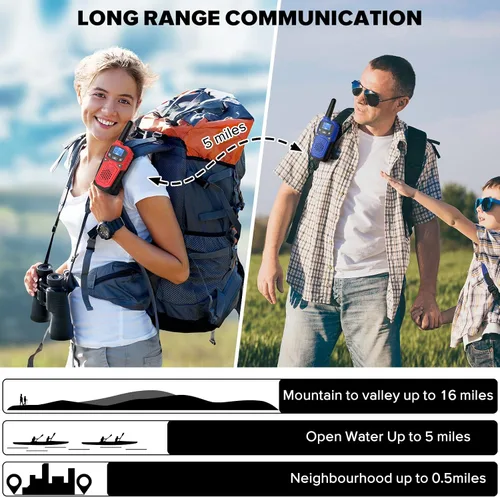 Vista 5 de Walkie Talkies para adultos, radio bidireccional de largo alcance WokTok para camping, senderismo, accesorios de senderismo, equipo de campamento