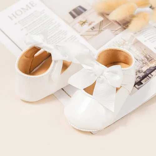 Vista 4 de Babelvit Zapatos de vestir de princesa de alta calidad con lazo Mary Jane, zapatos de vestir de princesa con suela de goma, piel sintética