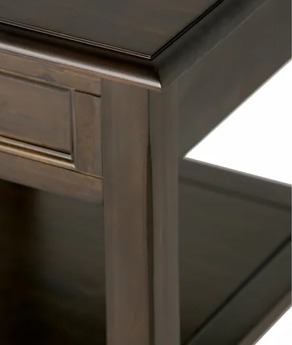 Vista 10 de SIMPLIHOME Burlington - Mesa auxiliar cuadrada de transición de madera maciza de 18 pulgadas de ancho, color marrón caoba para sala de estar