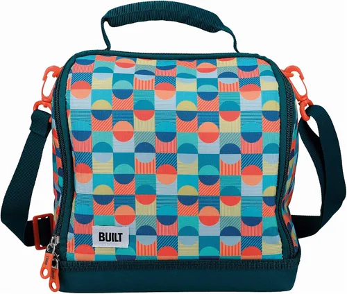 Vista 8 de BUILT Lonchera térmica con diseño "The Mindful", poliéster, gris/rosa pálido, 7.3 x 10.6 x 8.3 in