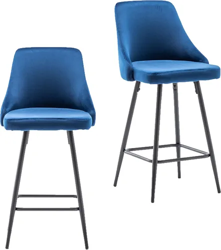 Vista 6 de BTEXPERT Juego de 2 sillas de bar de comedor tapizadas de alta calidad de 25 pulgadas de altura, taburetes de bar con respaldo alto, taburetes