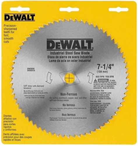Vista 4 de DEWALT Hoja de sierra circular, 7 1/4 pulgadas, 68 dientes, corte de metales (DW3329)