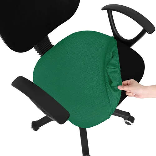 Vista 25 de Smiry Fundas de asiento de silla de computadora de oficina, de jacquard elástico, extraíbles, lavables, antipolvo, protectores de cojín para silla