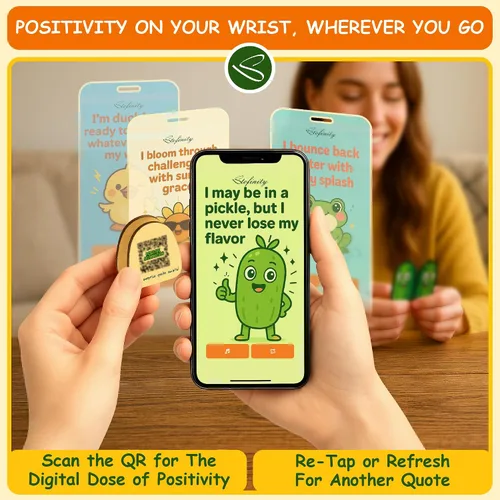 Vista 5 de Stofinity Tarro de 60 tarjetas de afirmación de pepinillos positivos – Regalo de aliento, positividad y apoyo emocional para niñas adolescentes