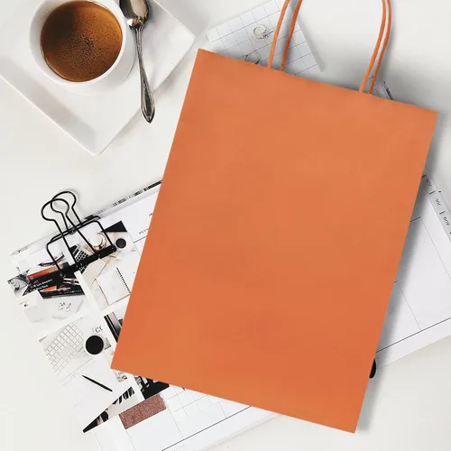 Vista 6 de Nexmint Bolsas de papel kraft de 8 x 10.5 pulgadas, bolsas de regalo con asa para cumpleaños, vacaciones, regalos, recuerdos de fiesta, venta al por