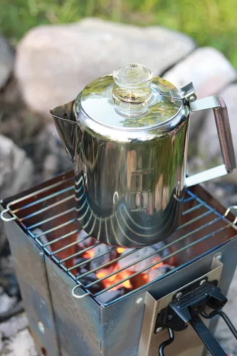 Vista 8 de Fox Run Rapid Brew - Percolador de café para estufa de acero inoxidable, 2-6 tazas