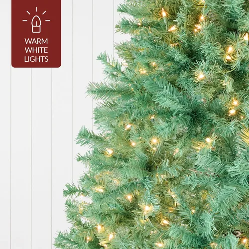 Vista 59 de Best Choice Products Árbol de Navidad azul bebé preiluminado de 6 pies, decoración navideña artificial completa con 947 puntas de rama, 250 luces