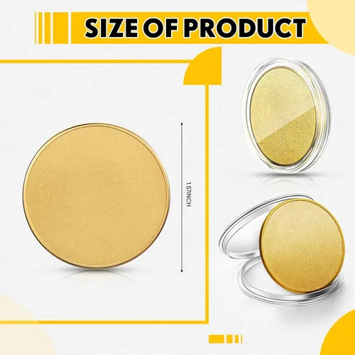 Vista 2 de Yinkin 30 monedas de desafío en blanco para grabar espacios en blanco, bordes roscados de 1.575 in con caja de protección acrílica, moneda