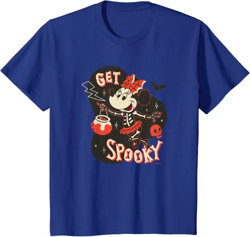 Vista 52 de Disney Disfraz de esqueleto de Minnie Mouse para Halloween, camiseta espeluznante Negro