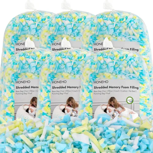 Vista 29 de Relleno de Espuma Viscoelástica con Gel Triturado de 1.13 kg, Relleno Cómodo y Suave para Silla de Puf, Relleno de Espuma Viscoelástica