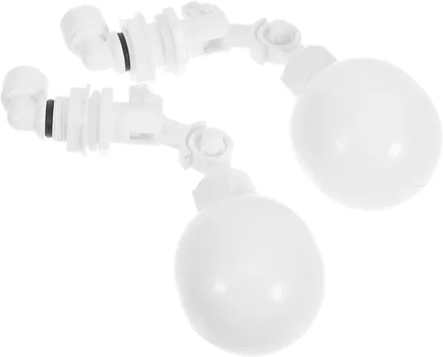 Vista 2 de 2pcs Automatic Water Level Control Valve 1/4 Inch Quick Connect White Mini Plastic Float Ball For Tanks Dispensers Auto