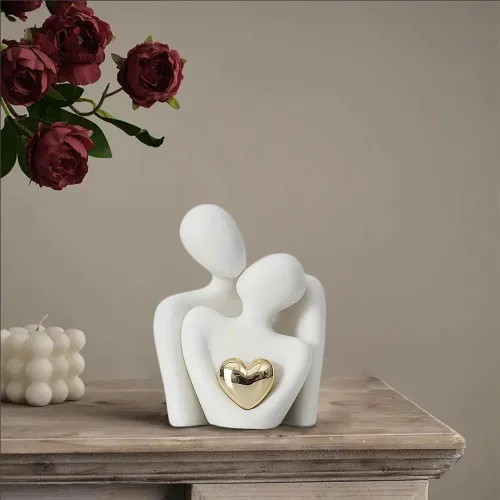 Vista 5 de Decoración de habitación para parejas, escultura de amor abrazable, decoración del hogar, adornos para sala, adornos para estantes, regalo para San