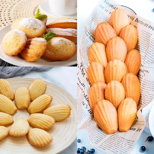 Vista 5 de 2 moldes de silicona para madeleine, bandeja para hornear Madeline de 9 cavidades, molde para galletas en forma de concha