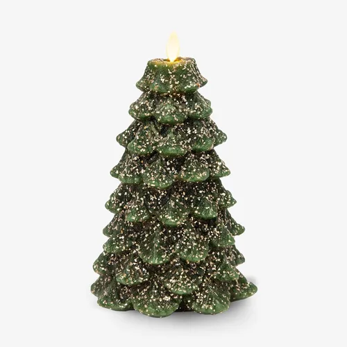 Vista 11 de Luminara Vela LED sin llama con rica purpurina dorada North Tree Pilar de Llama en Movimiento (3.3" x 4.3")