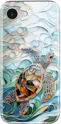 Vista 105 de LUMARKE Funda para iPhone 14/iPhone 13, lindo Y2K floral, carga inalámbrica Mosaico Tortuga Shell