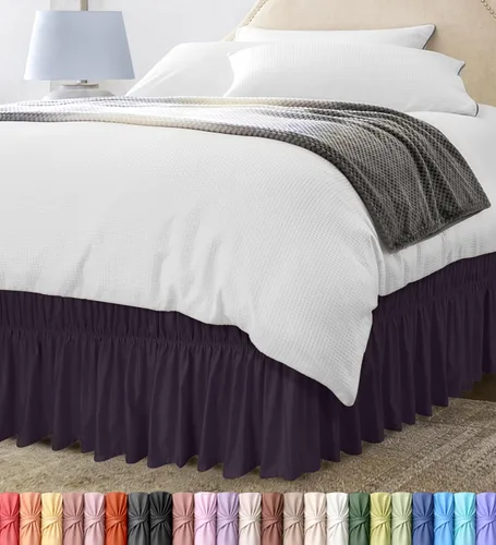 Vista 12 de Utopia Bedding Falda de Cama Elástica Twin - Volante de Fácil Colocación - Falda de Cama de Microfibra con Cinturón Elástico Ajustable Caída