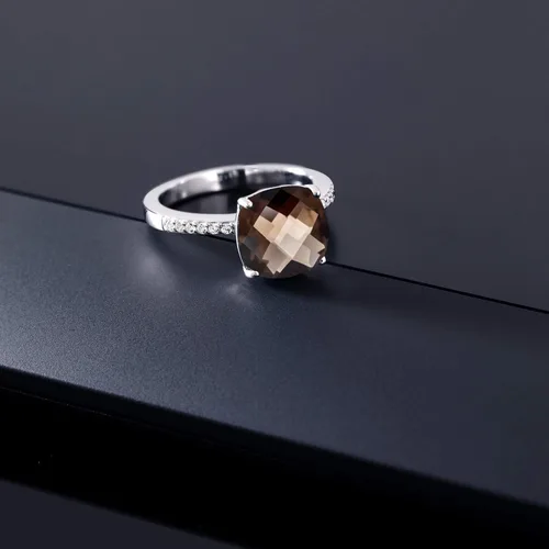 Vista 87 de Gem Stone King Anillo de compromiso de plata de ley 925 con piedra preciosa de corte cojín de 0.39 pulgadas Anillo de compromiso de aniversario
