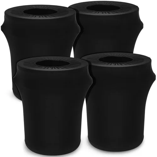 Vista 13 de Tanlade Cubierta elástica para cubo de basura de 32 galones, contenedor de residuos de spandex para exteriores, negro, 1 unidad