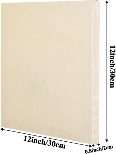 Vista 2 de ADXCO Paquete de 8 paneles de madera 12 x 12 pulgadas, paneles de lienzo de madera sin terminar, paneles de madera para pintar, verter, uso