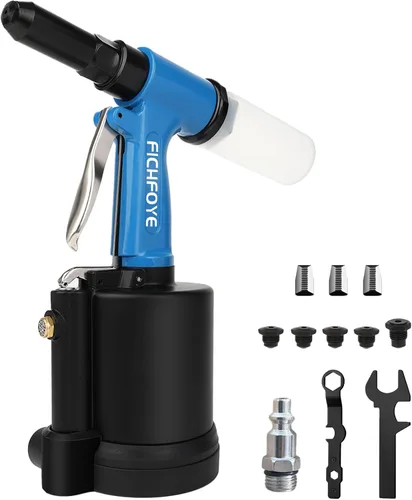 Vista 8 de Remachadora neumática resistente con cabezales de remache de 3/32 Azul
