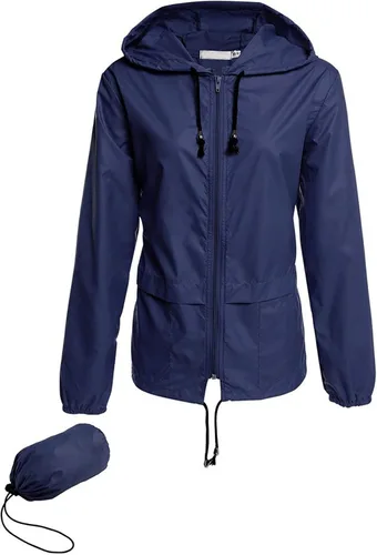 Vista 14 de Avoogue - Chaquetas de lluvia para mujer, diseño ligero, con capucha, para exteriores, impermeables, cortavientos Verde militar