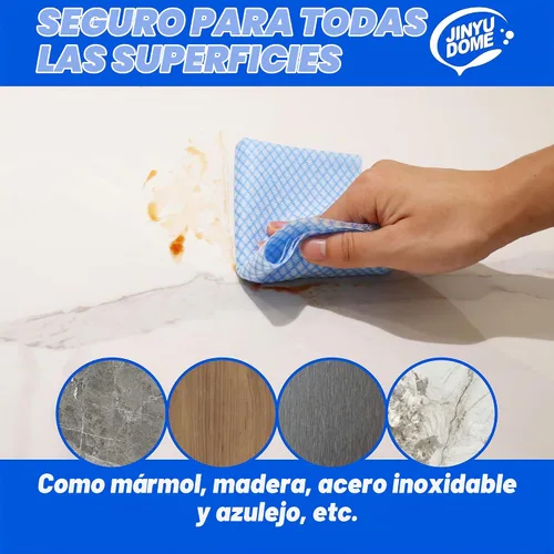 Vista 4 de Paños de limpieza desechables de cocina, paños reutilizables para cocina, baño, limpieza del hogar (azul, paquete de 100 unidades)