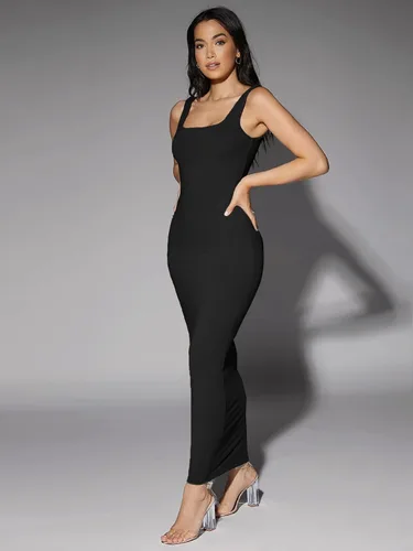 Vista 4 de Verdusa Vestido largo sin mangas con cuello cuadrado sin espalda para mujer