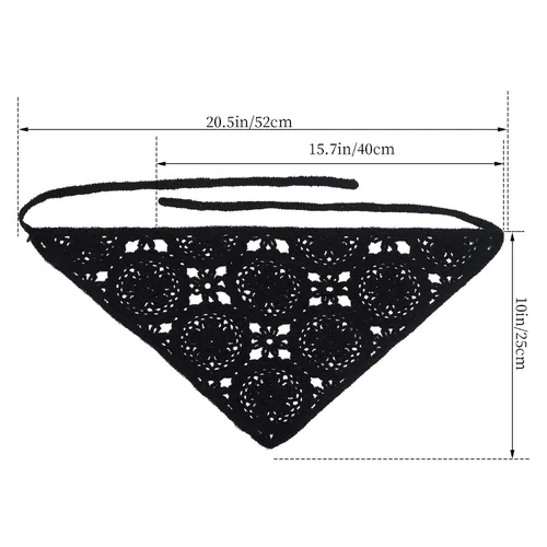 Vista 2 de hoyuwak Bandanas de ganchillo para la cabeza, bufanda para el cabello, bufanda para el cabello para mujer, accesorios de punto para el cabello